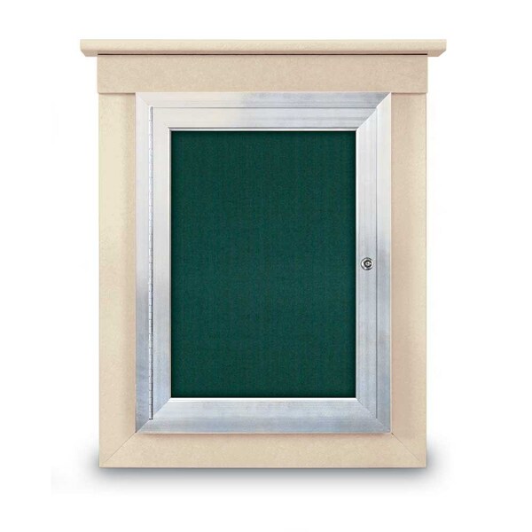 42"x32" 2-Door Enclosed Letterboard, Grey Vinyl/Lt Oak